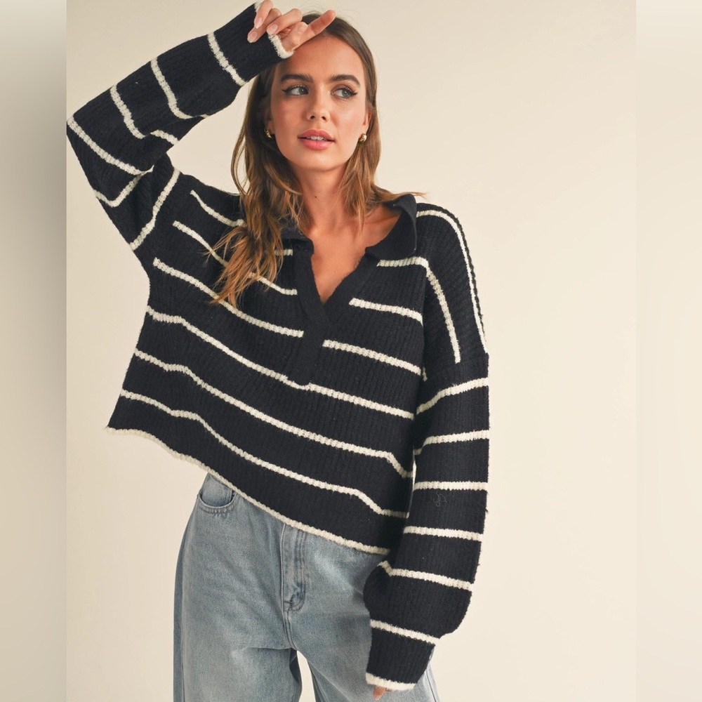 Stripe V-Neck Sweater